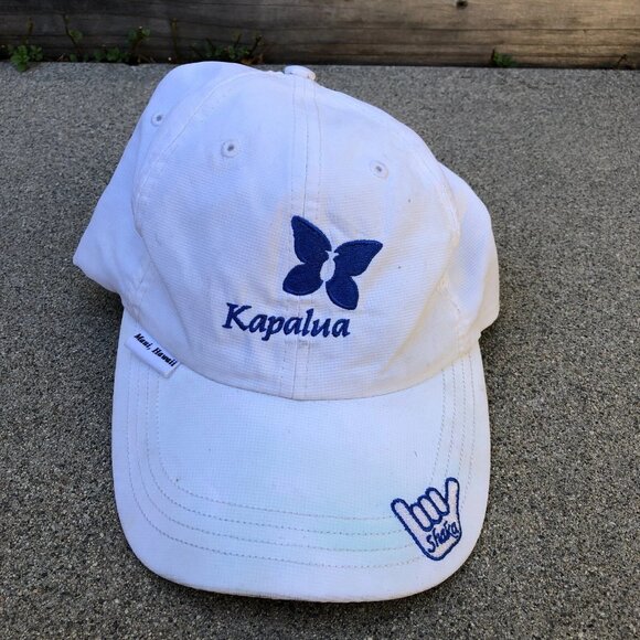VTG IMPERIAL Kapalua Maui Hat White Embroidered Adjustable Cap Blue Hawaii - Picture 1 of 6